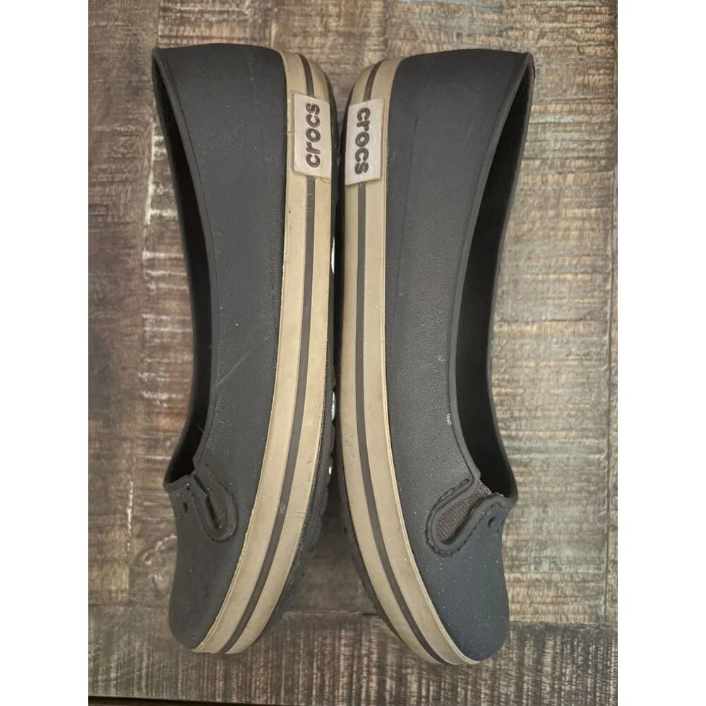 Ladies Crocs Flat Ballerina Crocband Slip-On Casual Flats Brown Size 6 - Picture 5 of 10